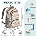 thumbnail image 5 of Chihuahua and Floral Beige Pattern Backpack for School, Cute School Bag with Adjustable Shoulder Straps and Padded Back, 16.9"x12.6"x5.9", 5 of 5