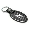 thumbnail image 2 of Nissan 370Z Z logo Real Carbon Fiber Large Oval Shape Leather Strap Key Chain, 2 of 6