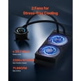 thumbnail image 4 of CPU Liquid Cooler AIO Water Cooling System with 120mm PWM Fans, High-Speed Pump Up to 4850 RPM, Real-Time Temperature Display, Compatible with Intel 115X/1366/2011/1700/1200 and AMD AM5/AM4, 4 of 11