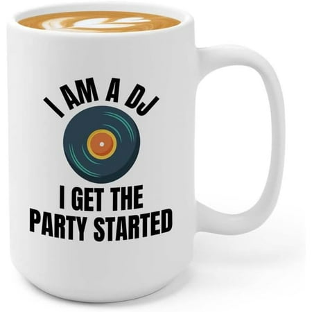 

Disc Jockey Coffee Mug 11oz Black DJ party started Party Club Music Audiophile Musician Event Dance Producer Disco EM Vocalist