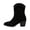 Black, variant on Viluyesy Womens Western Ankle Boots Block Heel Studded Detail Faux Suede Round Toe Comfortable Walking Casual Shoes Black Size 8.5