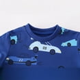 thumbnail image 5 of Glisme 2 Pcs Boys Clothing Set Casual Car Printing Hoodie Set Round Neck Top And Pants Comfy Elastic Waist Playwear For Toddler Durable Boys Outfits Size 2-3 Years Blue, 5 of 5