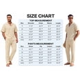 thumbnail image 7 of RICHCOIN Men's 2 Piece Beige Summer Beach Button Down Shirt & Pant Outfit Set Size L, 7 of 7