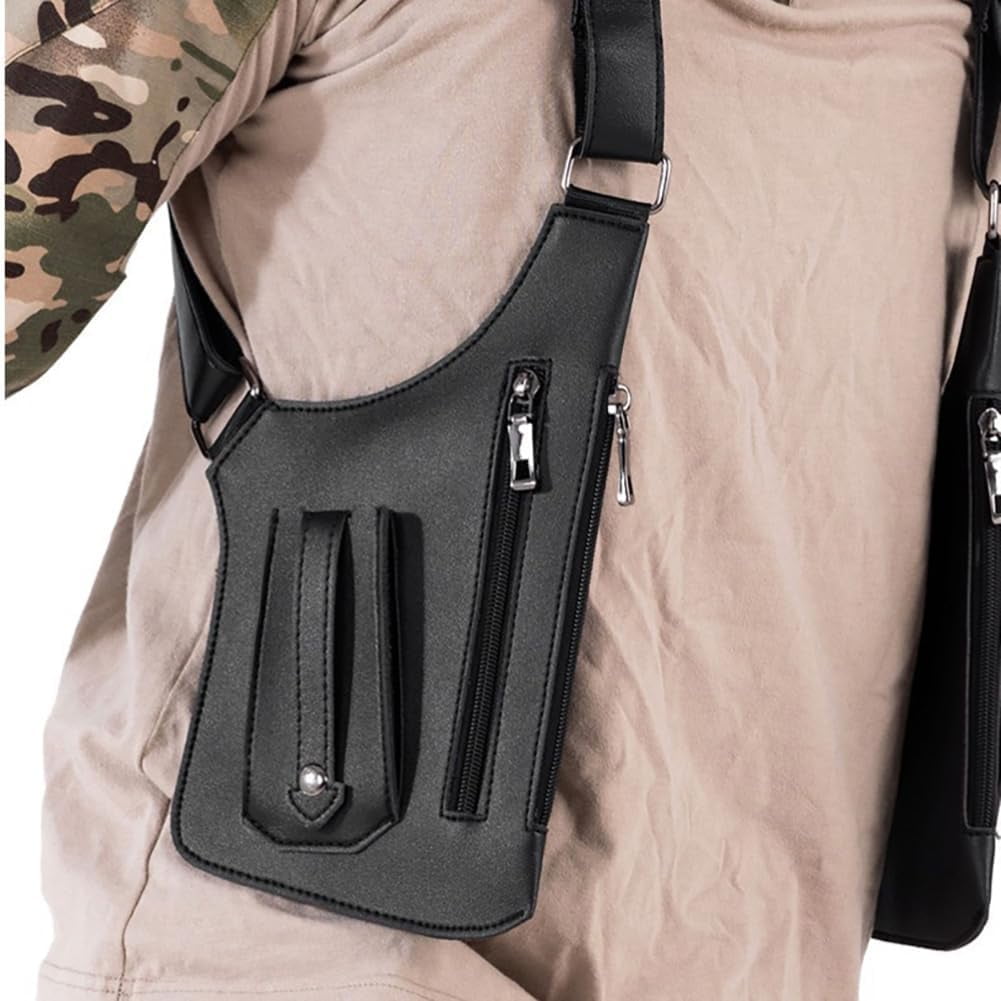 Leather Shoulder Bag, Adjustable Underarm Strap Wallet Anti Pickpocket Accessories, Underarm Shoulder Bag for Men and Women