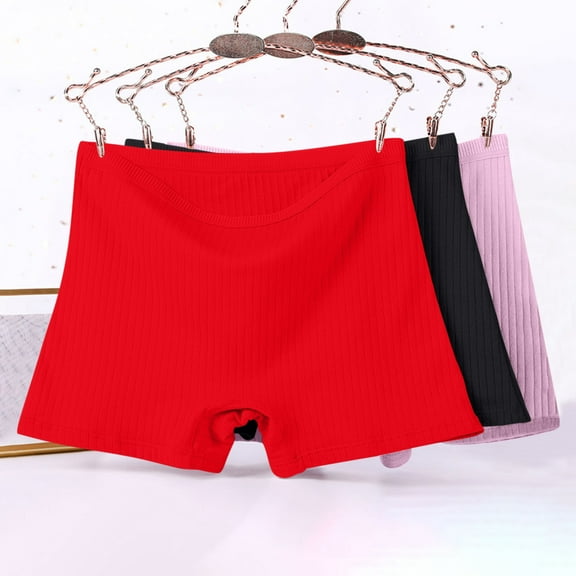 Karight 3-Pack Women's Cotton Underwear High Waisted Summer Thin Soft Briefs Stretchy Boyshorts Panties