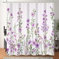 thumbnail image 4 of SUNOLIFE Purple Floral Shower Curtain Spring Flowers Waterproof Fabric Bathroom Curtain 47x64 in, 4 of 4