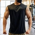 thumbnail image 2 of Byworldtasic Mens Sleeveless Tank Tops Workout Cut Off Shirt Athletic Muscle Gym T Shirts, 2 of 6