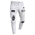thumbnail image 1 of toraway Men's Jeans 32X32 Mens Tight Punctured Embroidered Small Leg Jeans L, 1 of 3