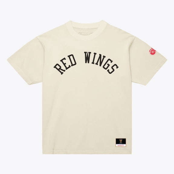 Unisex Mitchell & Ness  Cream Detroit Red Wings Arched Team T-Shirt