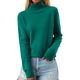thumbnail image 4 of Fashion Women's Sweater with Turtleneck Loose Fit Long Sleeve Knit Thickened Polyester Perfect for Seasonal Styles, 4 of 8