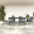 thumbnail image 1 of vidaXL 7 Piece Garden Dining Set Black Steel and Textilene, 1 of 5