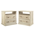 thumbnail image 3 of Walker Edison Traditional 2-Drawer Nightstand, Set of 2, White Oak, 3 of 14
