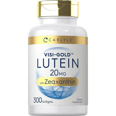 Lutein 20mg and Zeaxanthin | 300 Softgels | Non-GMO. Gluten Free | for Men and Women | by Carlyle
