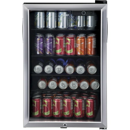Haier 150 Can Locking Beverage Center HEBF100BXS, Stainless (Best Refrigerator Reviews 2019)