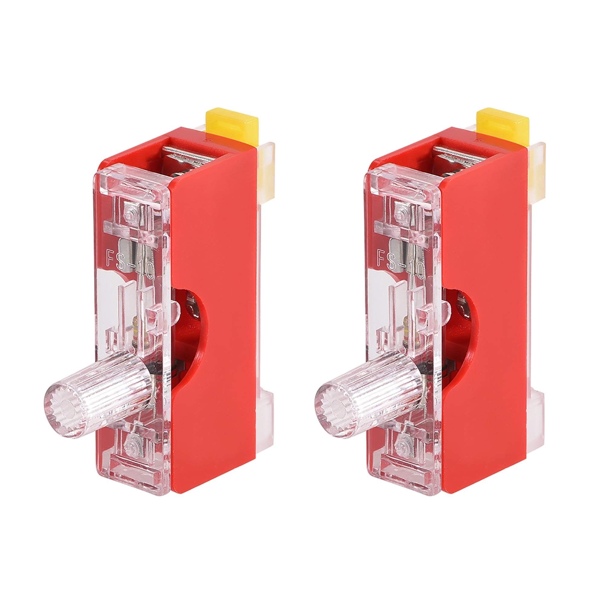Fuse Holder FS101 Single Pole with Indicator Light 6mmx30mm Fuse Included 250V 10A Red 2Pcs