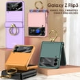 thumbnail image 2 of SaniMore Case for Samsung Galaxy Z Flip 3 6.7" 2021, Hinge Protection All-inclusive 360 Degree Rotating Metal Ring/Kickstand Wireless Charigng Lens Film Folding Case for Galaxy Z Flip 3, Purple, 2 of 8