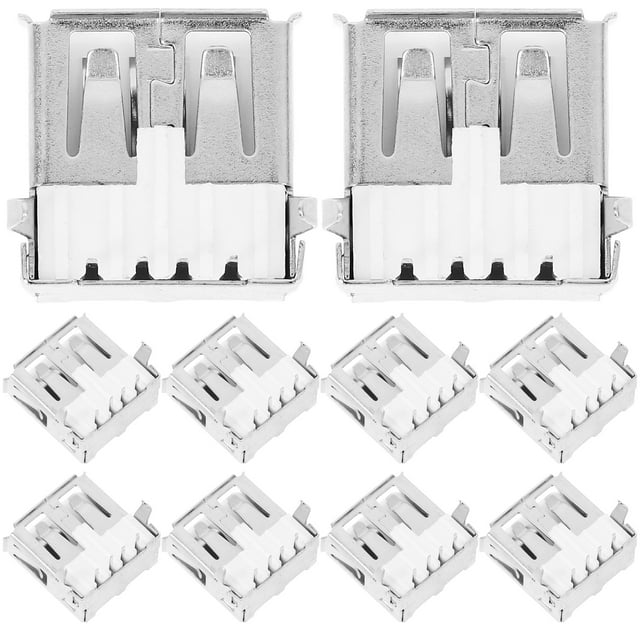 KAKOWELY usb port replacement 100pcs USB Socket Female USB Jack Socket Connector USB Port Replacement Female USB Solder Connector Electronic Parts Sturdy USB Female Ports