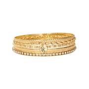 Jessica Simpson Fashion Metal Bangle Bracelet Jewelry Set, Set of 5
