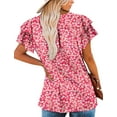 thumbnail image 4 of KISSMODA Womens Floral Tunic Top Short Sleeve Shirts Loose Fit Summer Tops, 4 of 4