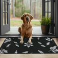 thumbnail image 4 of WERPE Flower Leaves Black and White Square Floor Mat Rug for Home Entrance Outside Entry 19.68*39.37 in, 4 of 6