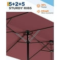 thumbnail image 5 of 13 ft Rectangle Patio Umbrellas Large Outdoor Umbrella with Crank Powerful UV Protective Table Umbrella Outdoor Patio for Backyard, Pool, Garden, Deck for 2-6 People, 5 of 7
