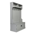 thumbnail image 2 of BizChair Double Door 2 Upper Storage Cubbies Coat Rack Storage Bench Hall Tree, 2 of 14