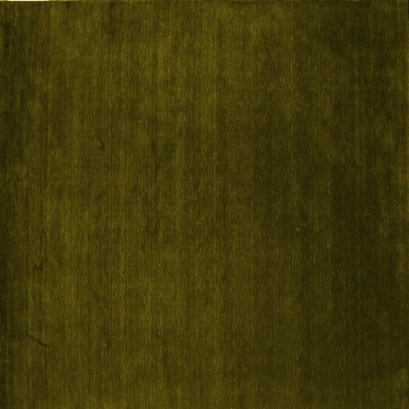 Ahgly Company Indoor Square Abstract Yellow Contemporary Area Rugs, 8' Square