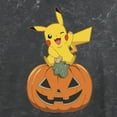 thumbnail image 2 of Junior's Pokemon Halloween Jack-O'-Lantern Winking Pikachu Graphic Crop T-Shirt Black X Large, 2 of 4