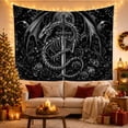 thumbnail image 3 of Skeletal Dragon with Sword Under Full Moon, Dramatic Gothic Style for Dragon Lovers, Dark Fantasy Wall Art, Halloween Gift, Tapestry Wall Hanging for Bedroom and Dorm, 3 of 7
