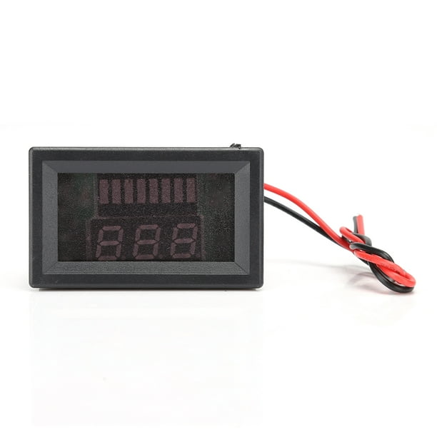Medidor de voltaje digital para electromóviles CC, pantalla, voltímetro de batería de litio, 12V-72V (azul)