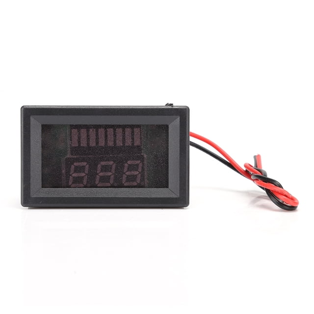 Medidor de voltaje digital para electromóviles CC, pantalla, voltímetro de batería de litio, 12V-72V (rojo)