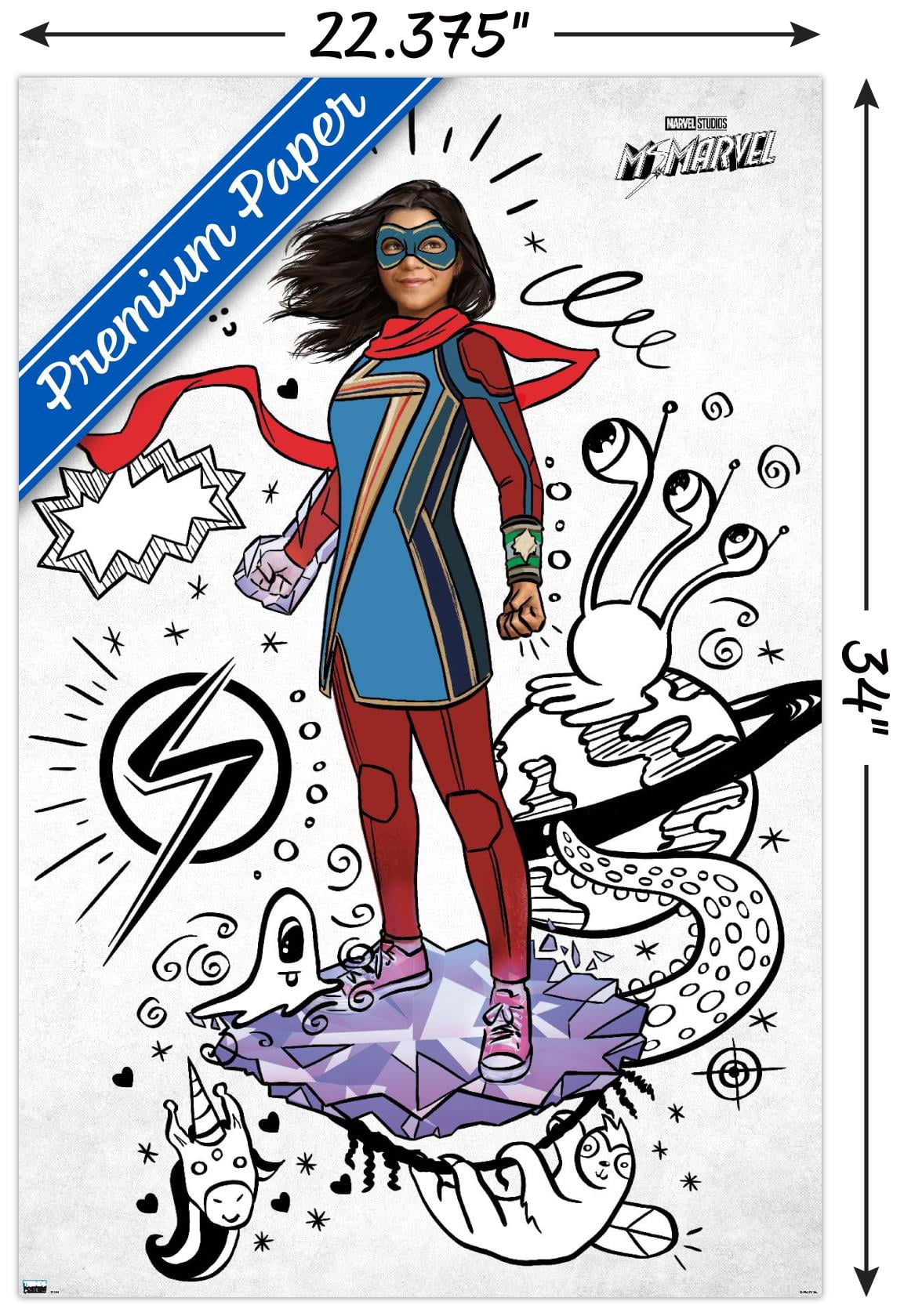 Marvel Ms. Marvel - Doodles Wall Poster, 22.375" x 34"