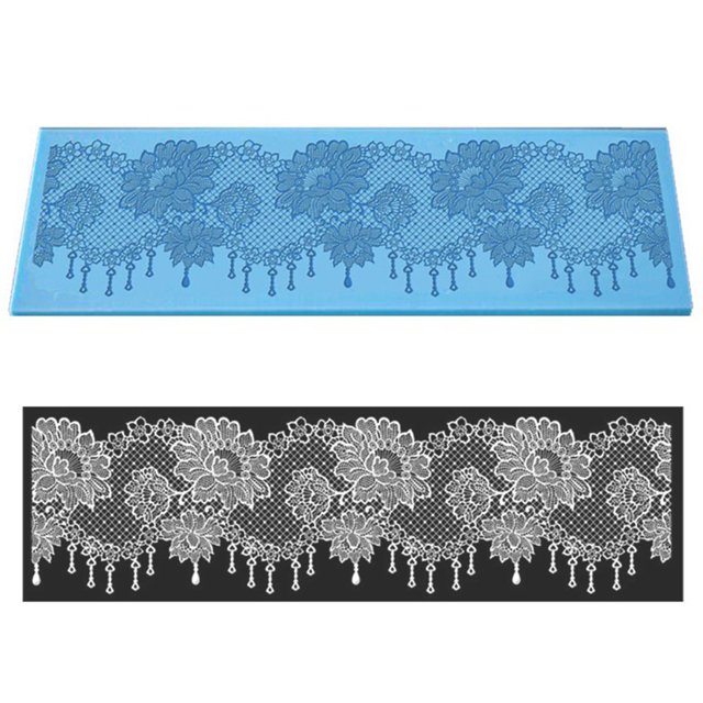 Yuarrent lindo molde de relieve encaje Fondant flores molde de silicona herramienta de decoración de pasteles de boda molde de pastel lindo Color al azar Herramientas y accesorios para hornear Yuarrent JJ25155-00