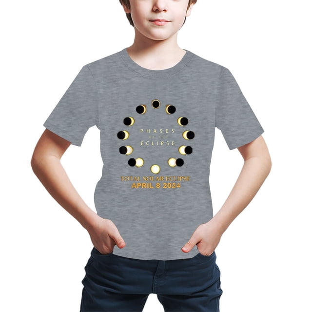 B91xZ T-Shirt Athlétique pour Garçons Manches Courtes Col Rond Dégradé, Gris 3-4 Ans