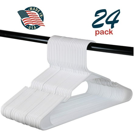 - Hangorize White Plastic Standard Hangers, Notched, Set of 24