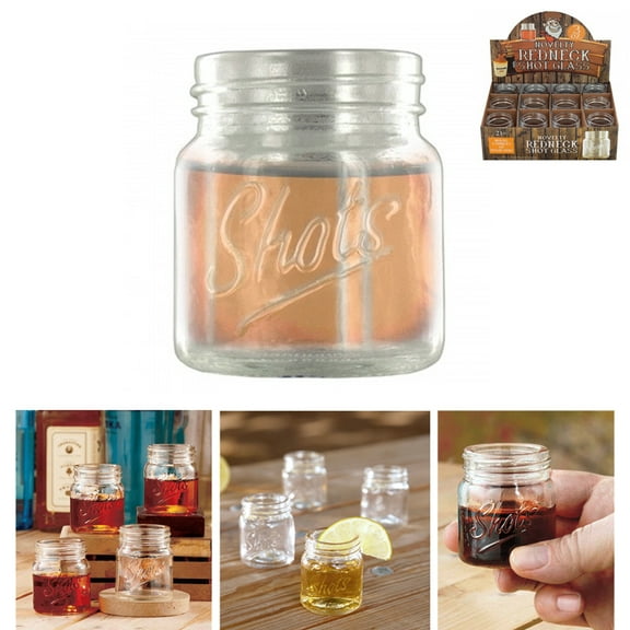 12 Pack Jar Shot Glasses Mini Mason Design 3oz Whiskey Moonshine Party Bar Drink