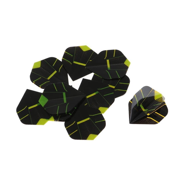 maskred Set of 10 Stylish Standard Shape Flights Tail Accessory for Games Black Green 1Set