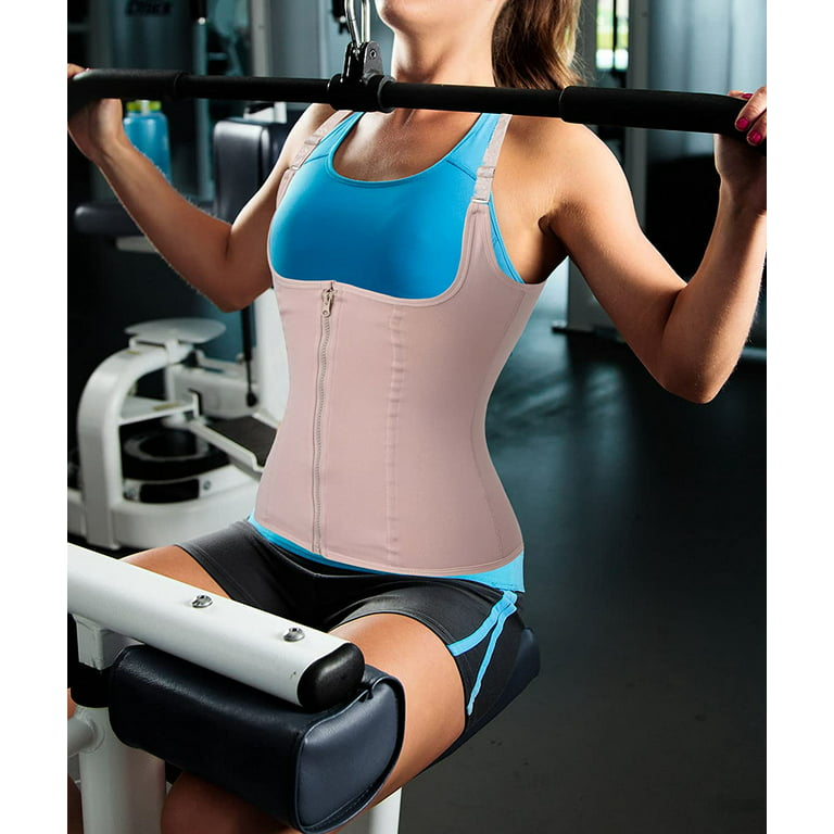 Tummy Tucker Pro - Women Waist Trainer with Adjustable Straps Corset Zipper  Vest Body Shaper Cincher Tank Top
