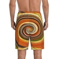 thumbnail image 2 of Balery Colorful Swirl Men's Cotton Knit Pajama Shorts Waistband & Pockets,Short Pajama Pants-Medium, 2 of 8