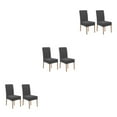 thumbnail image 3 of Youkk 2pcs/set Dirt-proof Velvet Chair Covers - Exquisite Craft Elastic Belt Machine Washable Dining Room Grey 2 pcs 3Set, 3 of 6