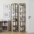 thumbnail image 4 of Hzuaneri Bookshelf Bookcase Narrow Bookcase Shelf Organizer with Steel Frame for Study Living Room Bedroom Kitchen Home Office Industrial Bookshelf 6-Tier Greige, 4 of 8