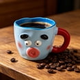 thumbnail image 4 of Ceramic Coffee Mug 400ml with Contrast Color, Ugly Cute Pouting Face Design, Dishwasher Safe, Food-Grade Porcelain for Home and Gift Use, 4 of 8