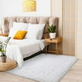 thumbnail image 3 of Softlife Stylish Soft Shaggy Velvet Carpet for Living Room/Bedroom, Fluffy Area Rugs, 4' x 5.9' , Cream, 3 of 7