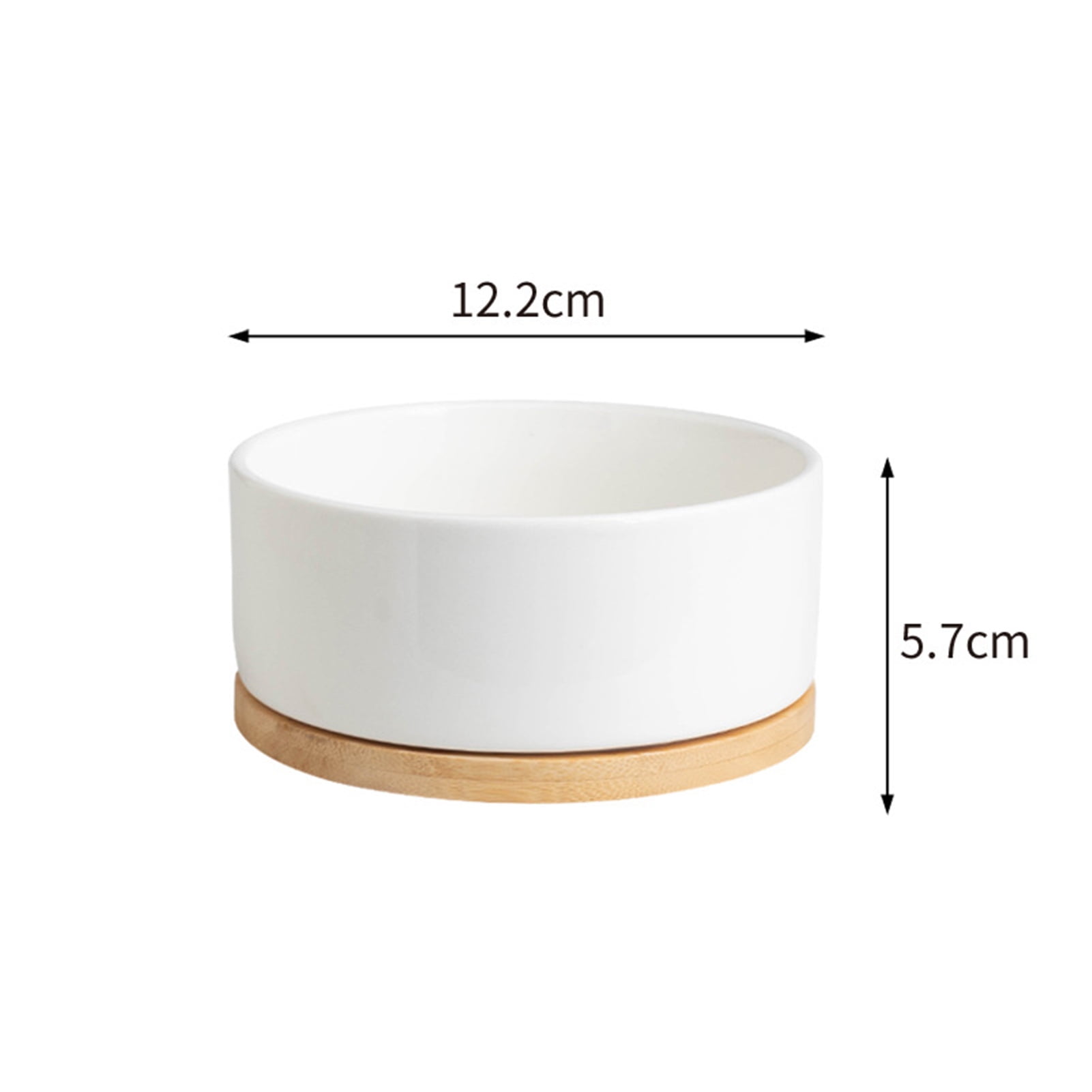 YIFAEUX 350ml Heated Cat Bowl Thermal Pet Water Bowl with Wood Base Heating Electric Ceramic Bowl with Thermostatic Control for Dogs Cats Rabbit