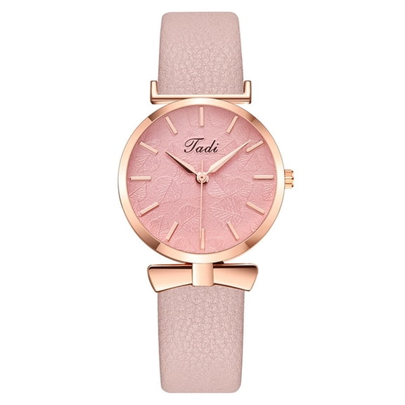 Resicozy Watch for Womens Fashion Simple Business Work Casual Wrist Watch Date with Leather Strap Pink