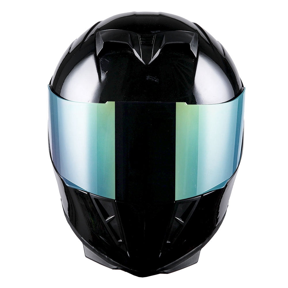 1Storm Motorcycle Full Face Helmet Street Bike Skull King HJK311 + One Extra Clear Shield; Glossy Black