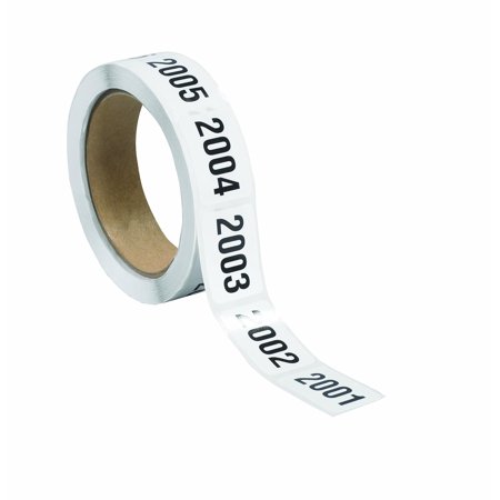 Tape Logic DL1245 Consecutive Number Label, Legend "2001 to 2500", 1-1/2" Length x 1" Width, Black on White (Roll of 500)