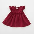 thumbnail image 3 of Hfolob Robe Chic Fille Enfants Bébé à Volants Couleur Unie Lin Tendance Décontractée Été Plage Robe d'Été 18-24 Mois, 3 of 3