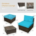 thumbnail image 2 of Patiojoy 5-Piece Outdoor Rattan Wicker Sofa Set Lounge Chair with Turquoise Cushions, 2 of 9