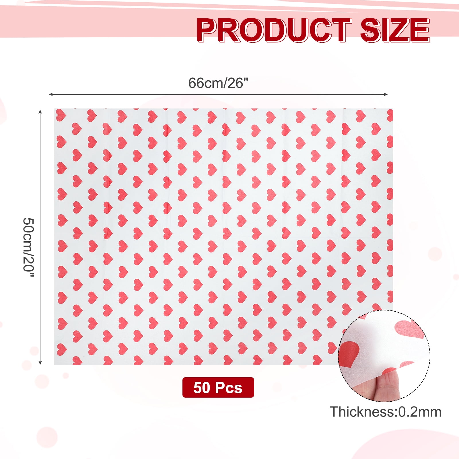 Uxcell 50 Sheets Tissue Paper Large Bulk Wrap Paper 20x26 Inch for Scrapbooking, Origami Crafts, Gift Wrapping, Decor, DIY Art Crafts, Red